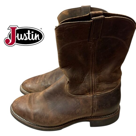 Justin 4116 Men\'s Classic Roper Boot Bay Apache Cowhide Foot and a Roper Toe 10 main image 4